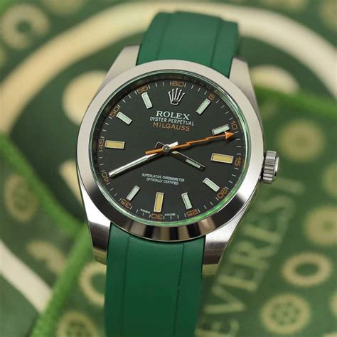 rolex milgauss rubber strap.